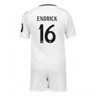 Camisa de time de futebol Real Madrid Endrick #16 Replicas 1º Equipamento Infantil 2024-25 Manga Curta (+ Calças curtas)